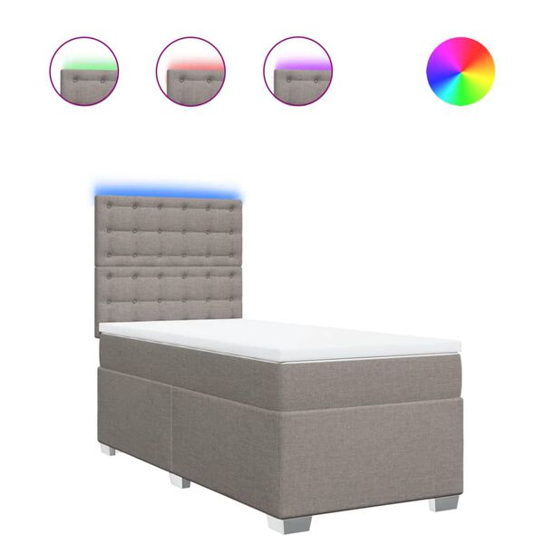 vidaXL Box spring postel s matrac&iacute; taupe 90x200 cm textil