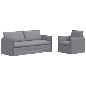 vidaXL Set pohovek 2 ks Světle &scaron;ed&aacute; Textil