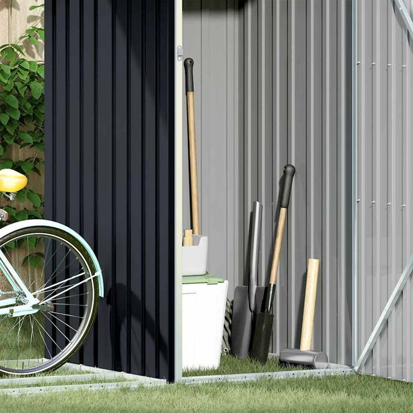 vidaXL Zahradn&iacute; kůlna na dř&iacute;v&iacute; uhlov&aacute; 245x98x159 cm pozinkovan&aacute; ocel