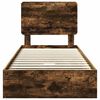vidaXL Postel s &uacute;ložn&yacute;m prostorem s čelo Kouřov&yacute; dub 75 x 190 cm