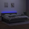 vidaXL Box spring postel s matrac&iacute; a LED tmavě &scaron;ed&aacute; 200x200 cm textil
