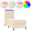 vidaXL Box spring postel s matrac&iacute; a LED kr&eacute;mov&aacute; 90x200 cm textil
