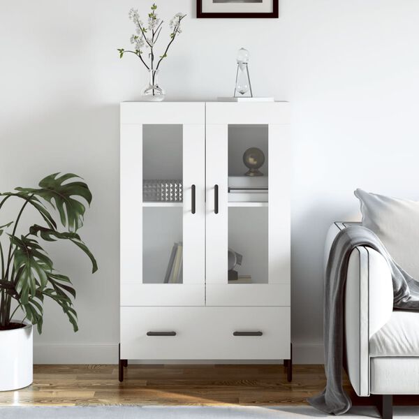 vidaXL Skř&iacute;ň highboard b&iacute;l&aacute; 69,5 x 31 x 115 cm kompozitn&iacute; dřevo