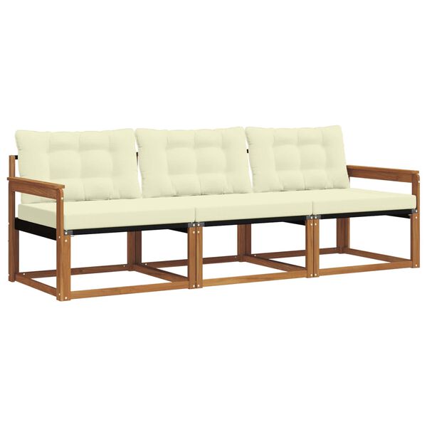 vidaXL Venkovn&iacute; pohovkov&aacute; souprava 3 pcs Přirozen&aacute; a Kr&eacute;mov&aacute;