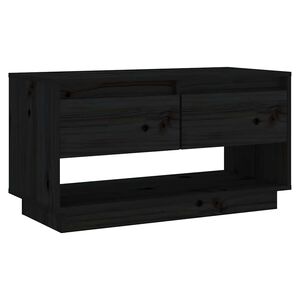 vidaXL TV skř&iacute;ňka čern&aacute; 74 x 34 x 40 cm masivn&iacute; borov&eacute; dřevo