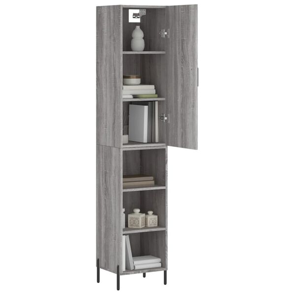 vidaXL Skř&iacute;ň highboard &scaron;ed&aacute; sonoma 34,5 x 34 x 180 cm kompozitn&iacute; dřevo