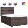 vidaXL Box spring postel s matrac&iacute; tmavě hněd&aacute; 140x200 cm textil