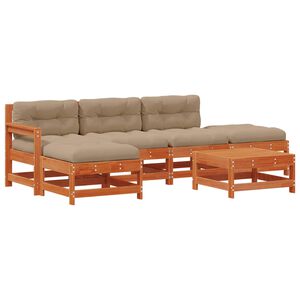 vidaXL Zahradn&iacute; lounge set 6 pcs Voskově Hněd&aacute; Masivn&iacute; borovice