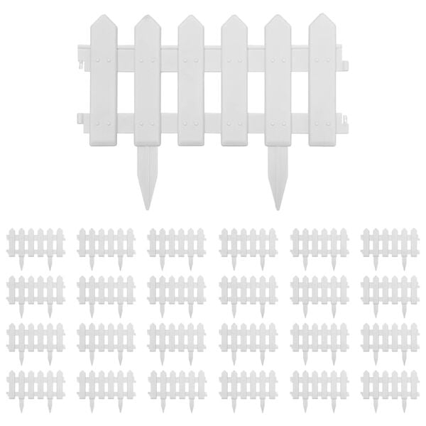 vidaXL Travní lemy 25 ks bílé 10 m PP