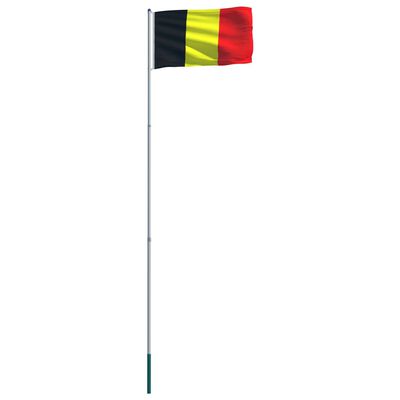 vidaXL Belgická vlajka a stožár hliník 6 m
