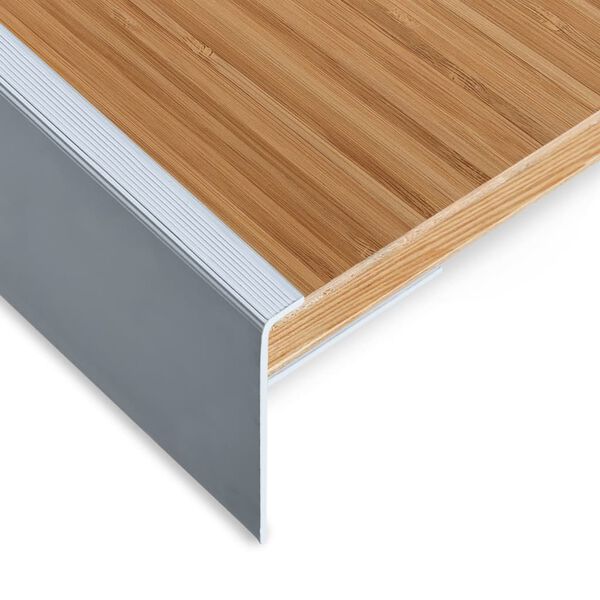 vidaXL Schodov&eacute; hrany ve tvaru F 15 ks hlin&iacute;k 90 cm stř&iacute;brn&eacute;