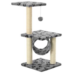 vidaXL &Scaron;krabadlo pro kočky sisalov&eacute; sloupky 65 cm &scaron;ed&eacute; s potiskem