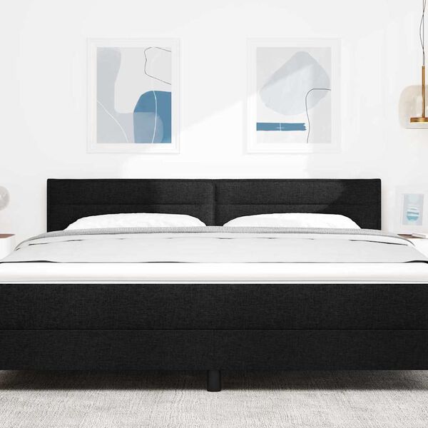 vidaXL LED hlavov&aacute; deska s LED p&aacute;sov&yacute;mi světly Čern&aacute; 180 cm Polyester