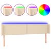 vidaXL Čelo postele s LED kr&eacute;mov&eacute; 183 x 16 x 78/88 cm textil