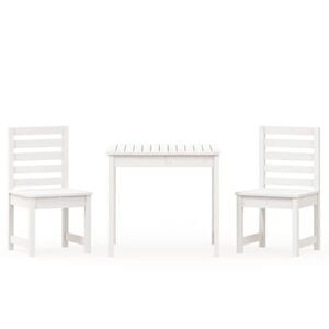 vidaXL 3d&iacute;ln&yacute; zahradn&iacute; bistro set b&iacute;l&yacute; masivn&iacute; borov&eacute; dřevo