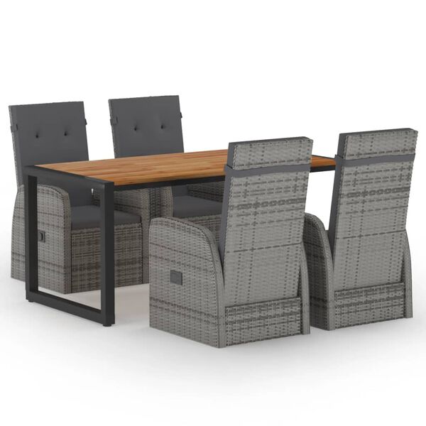 vidaXL 5d&iacute;ln&yacute; zahradn&iacute; j&iacute;deln&iacute; set &scaron;ed&yacute;