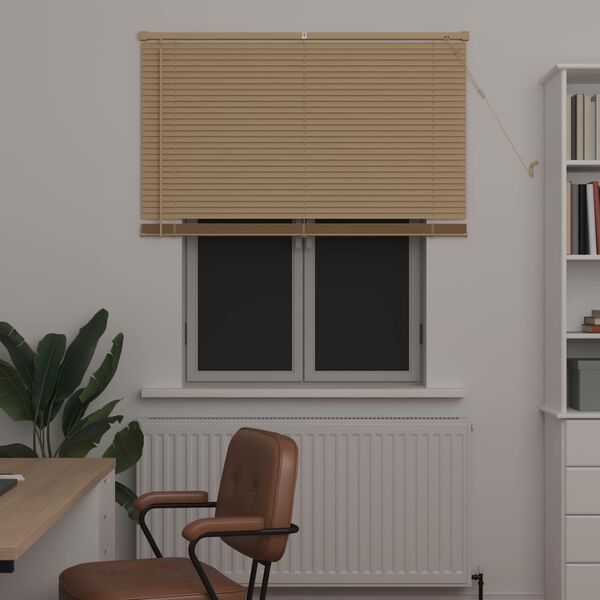 vidaXL Venet &scaron;koln&iacute; žaluzie Světle hněd&aacute; s vzorem 150 x 110 cm PVC