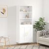 vidaXL Skř&iacute;ň highboard b&iacute;l&aacute; 69,5 x 34 x 180 cm kompozitn&iacute; dřevo