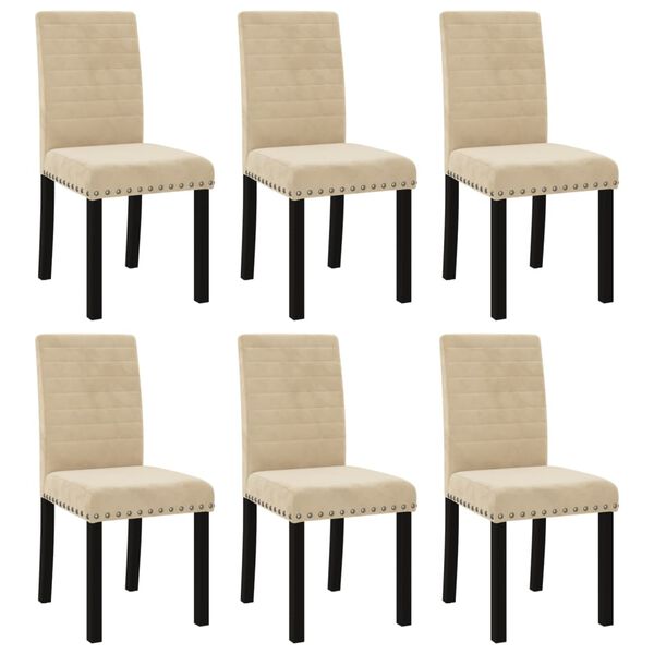 vidaXL J&iacute;deln&iacute; židle 6 ks kr&eacute;mov&eacute; samet