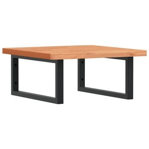 vidaXL Deska pod umyvadlo n&aacute;stěnn&aacute; ocel a masivn&iacute; bukov&eacute; dřevo