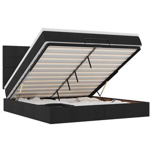 vidaXL Osmansk&yacute; r&aacute;m postele s matrac&iacute; čern&aacute; 160x200cm textil