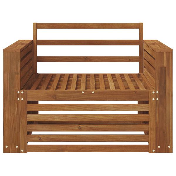 vidaXL 2 Kus Pohovka s opěrkami Masivn&iacute; ak&aacute;tov&eacute; dřevo Př&iacute;rodn&iacute;