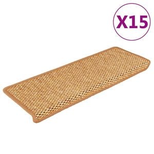 vidaXL Samolep&iacute;c&iacute; n&aacute;&scaron;lapy na schody vzhled sisal 15ks 65x21x4 cm