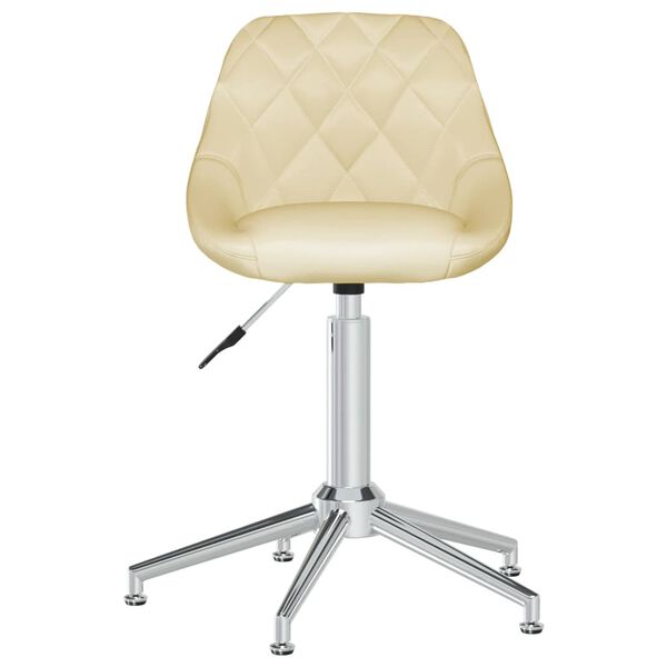 vidaXL Otočn&eacute; j&iacute;deln&iacute; židle 4 ks kr&eacute;mov&eacute; uměl&aacute; kůže