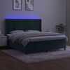 vidaXL Box spring postel s matrací a LED tmavě zelená 180x200 cm samet