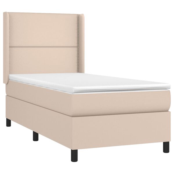vidaXL Box spring postel s matrací cappuccino 90x190 cm umělá kůže