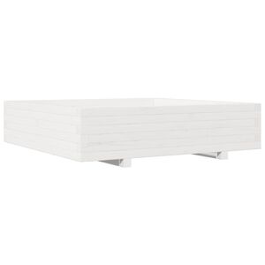 vidaXL Zahradn&iacute; truhl&iacute;k b&iacute;l&yacute; 100 x 100 x 26,5 cm masivn&iacute; borov&eacute; dřevo