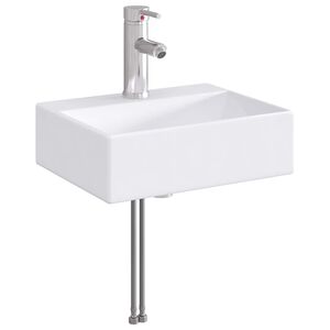 vidaXL Um&yacute;vadlo s bateri&iacute; a odpadem Chrom 39 x 30,5 x 12,5 cm Keramika