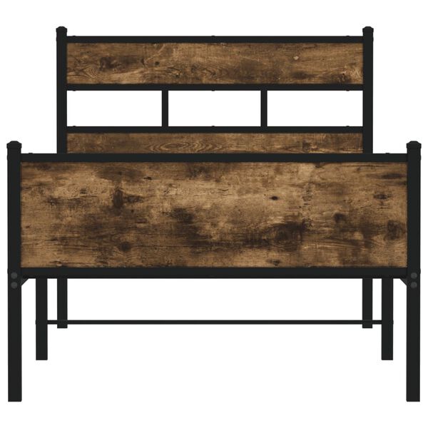 vidaXL Rám postele bez matrace kouřový dub 75x190 cm kompozitní dřevo