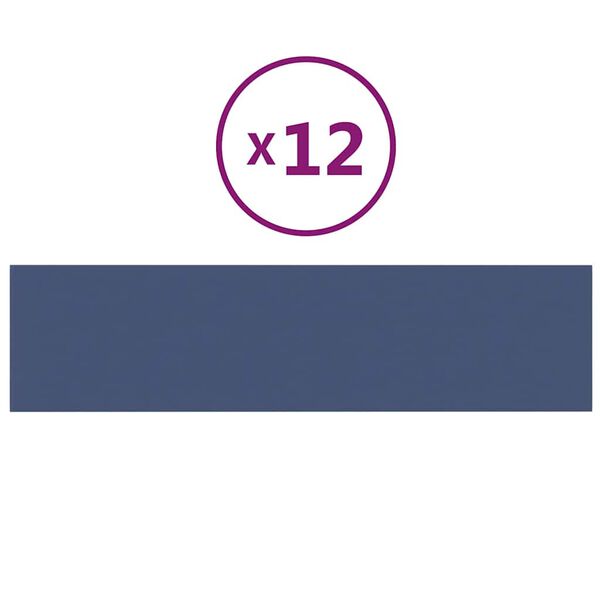 vidaXL Nástěnné panely 12 ks modré 60 x 15 cm textil 1,08 m²