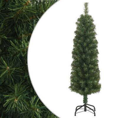 vidaXL Úzký umělý vánoční stromek se stojanem zelený 120 cm PVC
