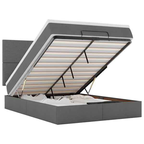 vidaXL Osmansk&yacute; r&aacute;m postele s matrac&iacute; tmavě &scaron;ed&aacute; 140x190cm textil