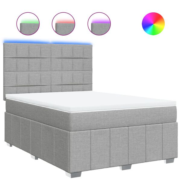 vidaXL Box spring postel s matrac&iacute; světle &scaron;ed&aacute; 160 x 200 cm textil