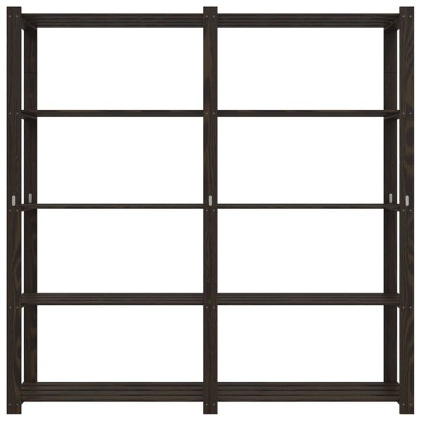 vidaXL 5patrový úložný regál černý 170x38x170 cm masivní borové dřevo