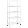 vidaXL &Uacute;ložn&yacute; reg&aacute;l 5 polic 75x35x155 cm s kolečky chromovan&yacute; 250 kg