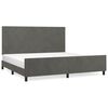 vidaXL R&aacute;m postele bez matrace tmavě &scaron;ed&yacute; 200 x 200 cm samet