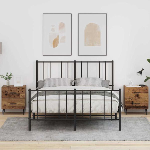 vidaXL Nočn&iacute; skř&iacute;ňka se z&aacute;suvkou 2 pcs Star&eacute; dřevo 40 x 35 x 47,5 cm