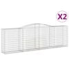 vidaXL Klenut&eacute; gabionov&eacute; ko&scaron;e 2 ks 400x50x120/140cm pozinkovan&eacute; železo