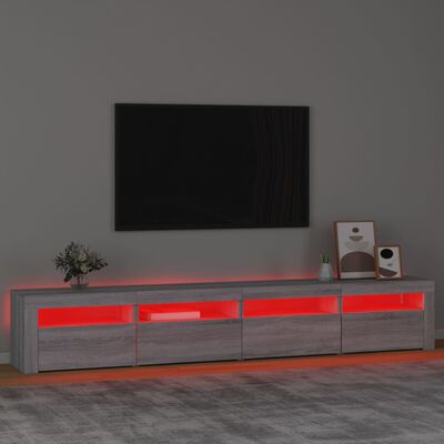 vidaXL TV skříňka s LED osvětlením šedá sonoma 240x35x40 cm