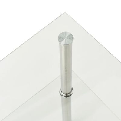 vidaXL 2patrový odkládací stolek průhledný 38×38×50 cm tvrzené sklo