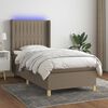 vidaXL Box spring postel s matrac&iacute; a LED taupe 80 x 200 cm textil