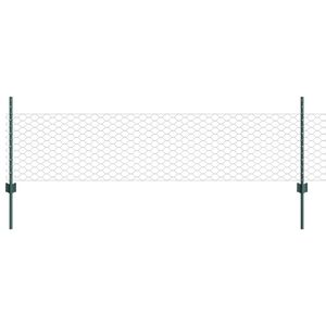 vidaXL Hexagon&aacute;ln&iacute; plot s podpěrou 25 x 0,5 m Ocel potažen&aacute; PVC Zelen&aacute;