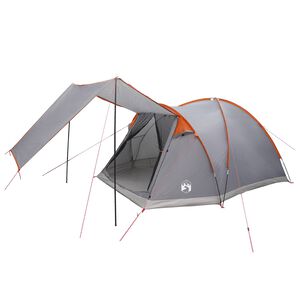 vidaXL Chata stan se střechou &Scaron;ed&aacute; a oranžov&aacute; 4 osoby Polyester a ocel