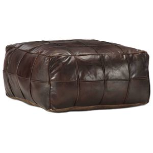vidaXL Sedac&iacute; puf tmavě hněd&yacute; 60 x 60 x 30 cm prav&aacute; koz&iacute; kůže