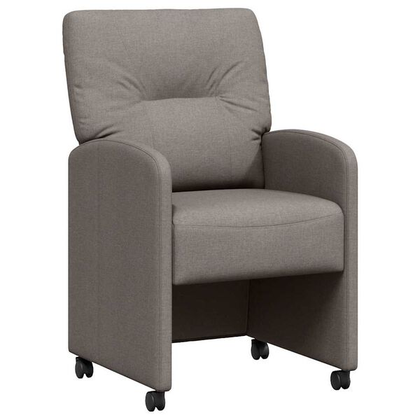 vidaXL Jídelní židle na kolečkách 2 pcs Taupe 57 x 67 x 95 cm textil