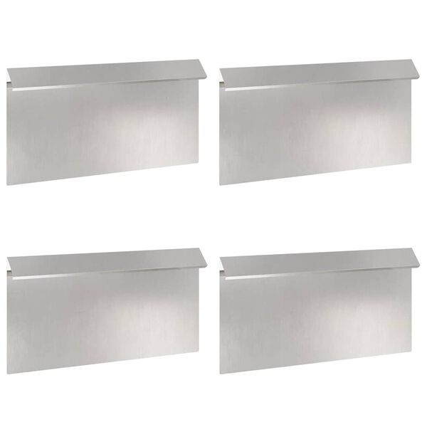 vidaXL Plaňka na &scaron;neky 4 pcs Stř&iacute;brn&aacute; 50 x 3,5 x 25 cm Nerezov&aacute; ocel